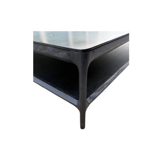 RH (Restoration Hardware) Padua Square Coffee Table – Black Oak, 60" A Sculptural Statement in Modern Luxury — Indulge in...