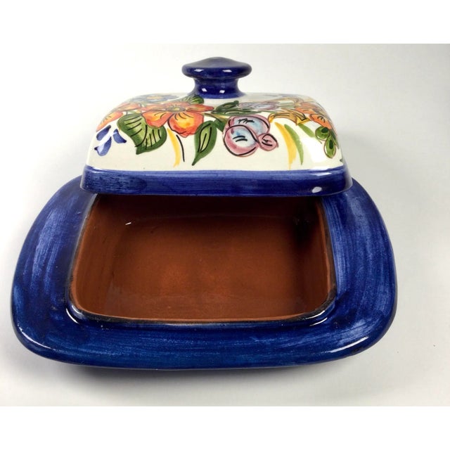 Shabby Chic Vintage Hand-Painted Butter Dish or Condiment Holder by Olaria For Sale - Image 3 of 13