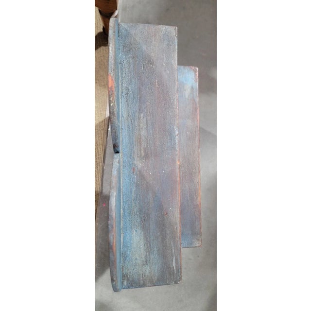 19th Century 19Thc Original Blue Painted Child's Cabinet For Sale - Image 5 of 10