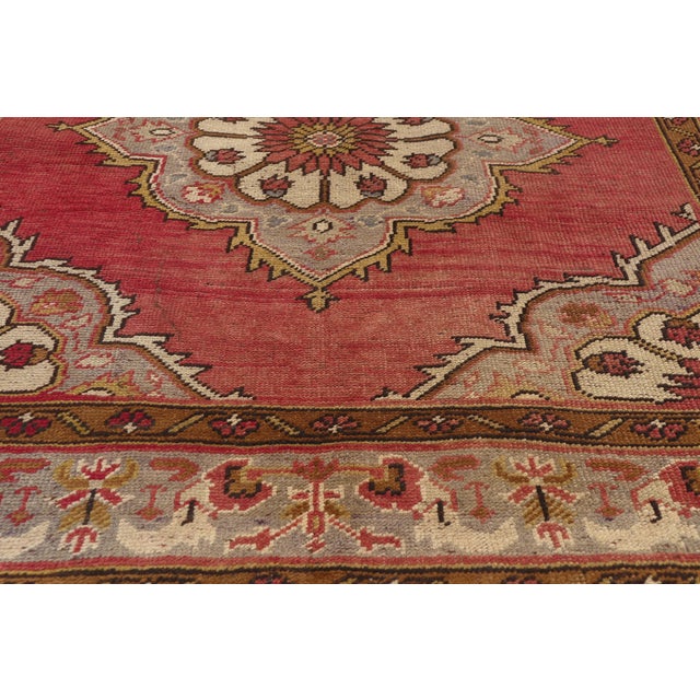 Mid 20th Century Vintage Turkish Oushak Rug, 04'11 X 10'08 For Sale - Image 5 of 10