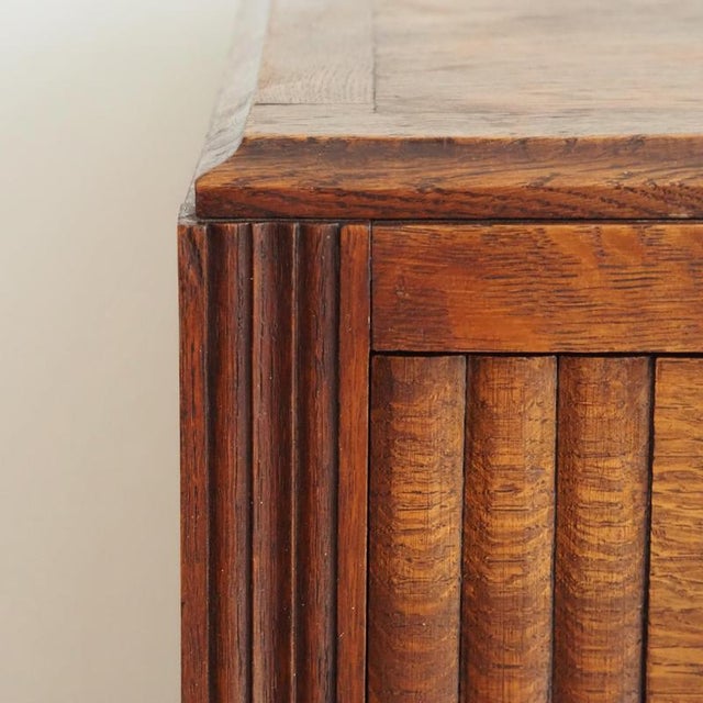 Wood Vintage Art Deco Oak Chest of Drawers, 1930 For Sale - Image 7 of 15