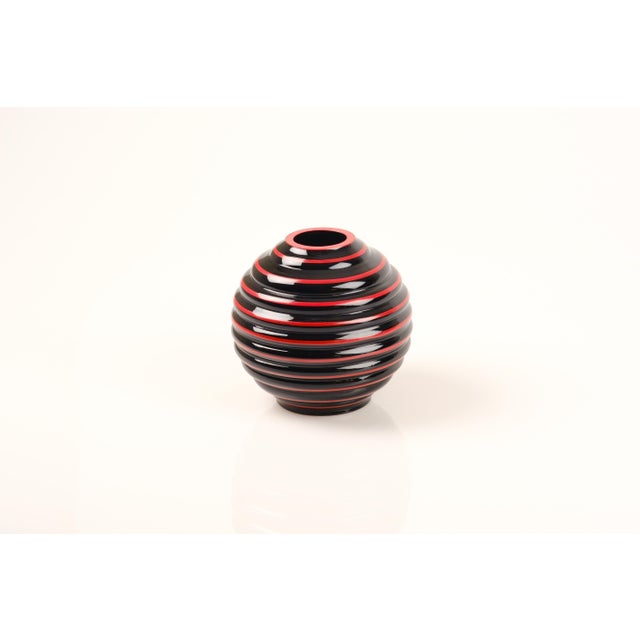 Art Deco Black Opaline Glass Vase by Åfors Sweden, 1920s For Sale - Image 4 of 10