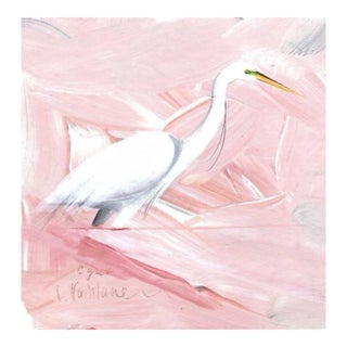 1990s Egret Miniature Painting For Sale