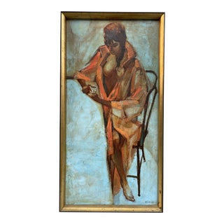 Framed Oil on Canvas of Woman by George Michaud For Sale