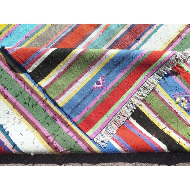 1960s Turkish Striped Kilim Rug - 69"x94" For Sale - Image 10 of 11
