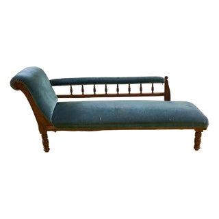 Dormeuse Sofa in Wood and Velvet For Sale