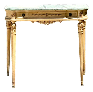 Vintage Marble Top Carved Console Wall Table