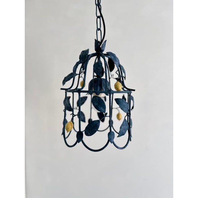 French Tole Cage Chandelier with Lemons from J.P. Ryckaert, 1980s For Sale - Image 17 of 18