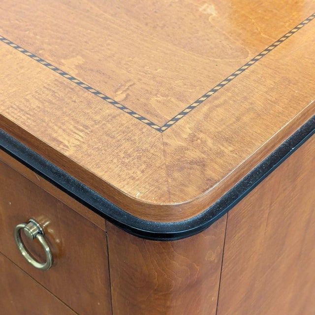 Wood Vintage National Mt. Airy Vienna Three Drawer Nightstand For Sale - Image 7 of 11