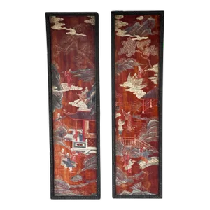 Pair of 18th Century Coromandel Panels With Chinese Chippendale Frames