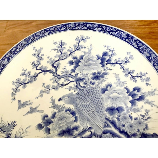 Large Antique Japanese Arita Porcelain Plate by Kajiwara Kiln For Sale - Image 4 of 13