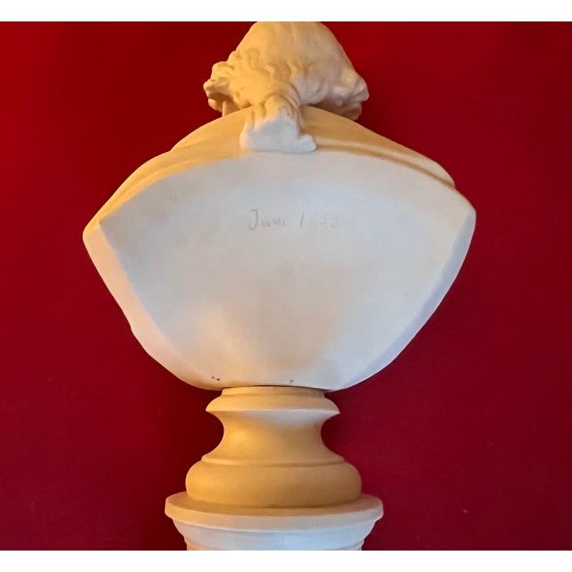 Antique 19th Century English Parian Porcelain Library Bust of President George Washington After Houdon Dated 1853 For Sale - Image 17 of 18