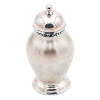 Silver Pot with Brushed Finish For Sale