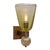 A sophisticated pair of contemporary Murano glass sconces combining sculptural olive-green glass, 24 carat gold inclusions...