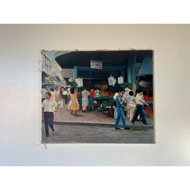 Impressionist 1980's Napoleon Havana Street Market Scene Oil Painting For Sale - Image 3 of 9