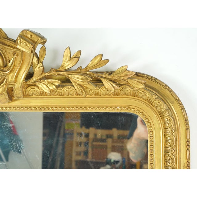 Wood Antique French Louis Philippe Giltwood Mirror For Sale - Image 7 of 12