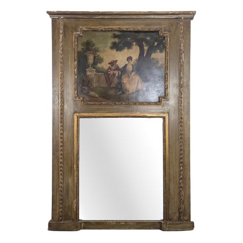 Louis XVI Style Trumeau with Painted Canvas Depicting Gallant Scene For Sale