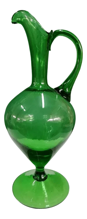 Hand-Blown Glass Jug Vase attributed to Taddei for Empoli