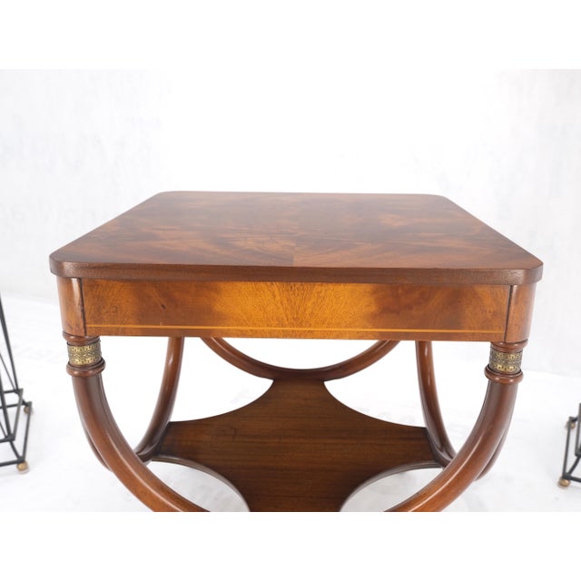 Mid 20th Century Flame Carved Mahogany Regency Style Lamp Side Table Stand Clean! For Sale - Image 5 of 13