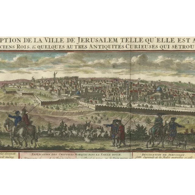 Early 18th Century Birds-Eye View of Jerusalem with Historical Tombs and Key Landmarks, 1720 For Sale - Image 5 of 7