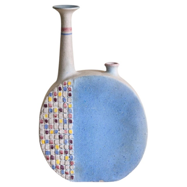 Italian Terracotta Two Openings Vase by Ivo De Santis for Gli Etruschi, 1960s For Sale