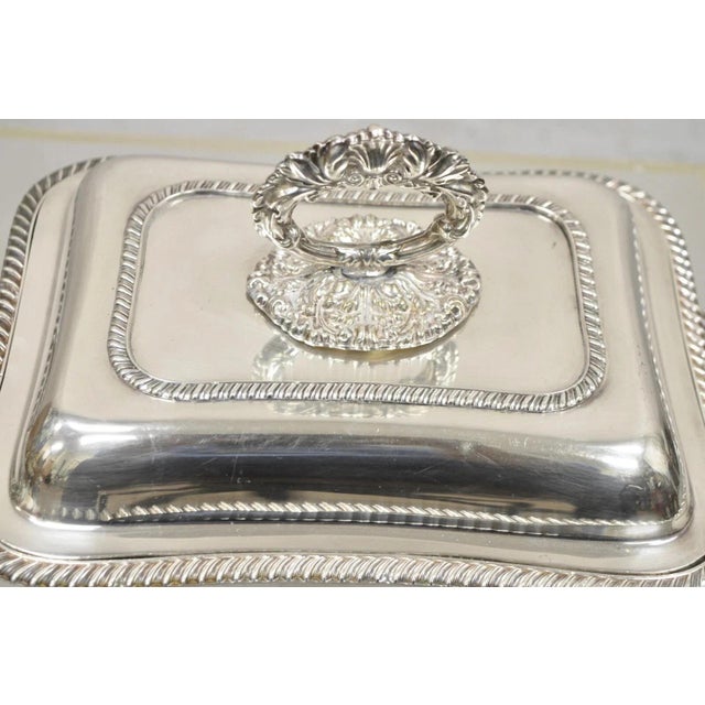 Victorian Antique English Victorian Sheffield Silver Plated Lidded Warmer Serving Platter For Sale - Image 3 of 12