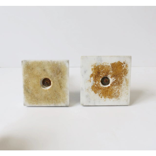 French Marble Glass Brass Vases, Pair For Sale - Image 16 of 16