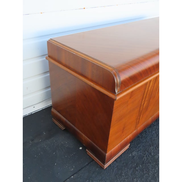 Lane Art Deco Waterfall Inlay Cedar Chest Blanket Trunk 6619 For Sale - Image 11 of 18