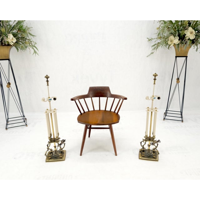 Like NEW Pair of Fine Stifel Brass Table Lamps Mid Century Modern MINT! For Sale - Image 12 of 12