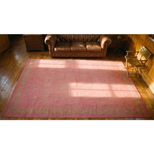Pink Early 20th Century Donegal Arts & Crafts Flat-Weave Designed by George Walton For Sale - Image 8 of 10