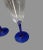 French Vintage Luminarc French Cobalt Blue Stem Flute Champagne Glasses- a Pair For Sale - Image 3 of 5