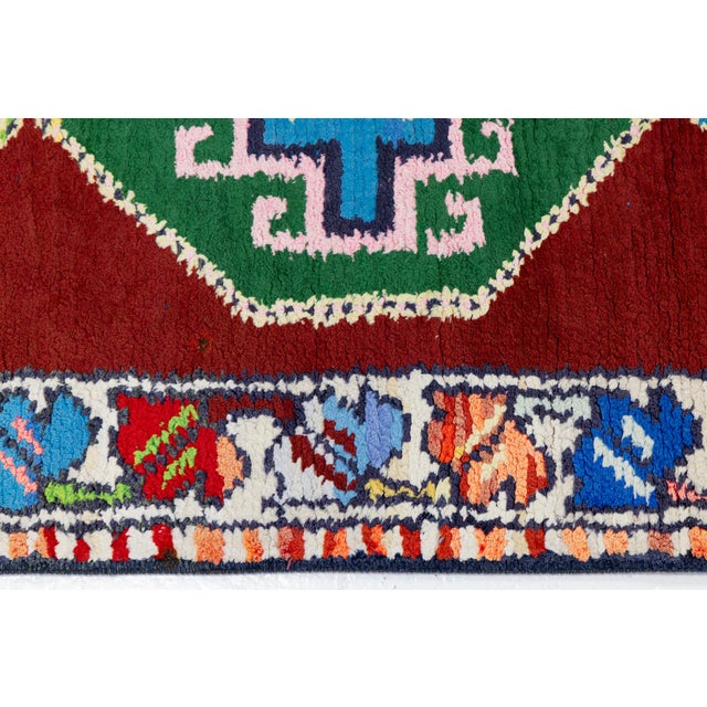 Textile Vintage Turkish Hand-Knotted Wool Runner With Colorful Octagonal Medallions For Sale - Image 7 of 10