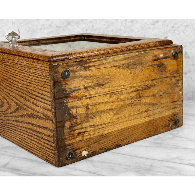 Antique Traditional Oak Doctor’s Apothecary Glass Front Cabinet For Sale - Image 12 of 12