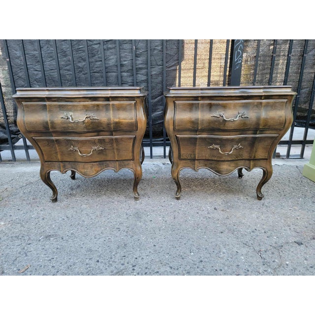 1970s Two French Provincial Style Wood Bombay Nightstands. For Sale - Image 18 of 18