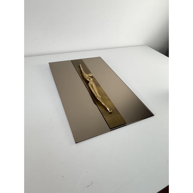 Italian Sacred Painting in Smoked Glass and Brass, 1960s For Sale - Image 12 of 12