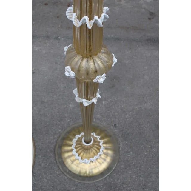 Murano Glass and Gold Dust Floor Lamp by Archimede Seguso for Seguso, 1950s For Sale - Image 9 of 16