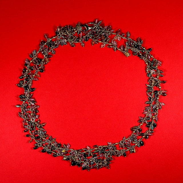 2020s Ajd 40 Inch Multi Color Tourmaline Dangles on Versatile Goldy Chain Great Gift For Sale - Image 5 of 5