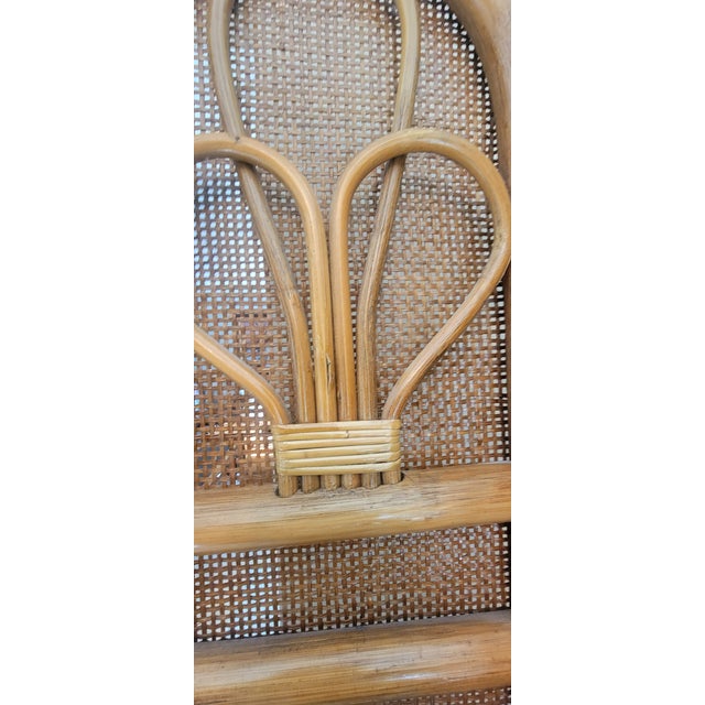 1990's Italian Four-Panel Room Divider in Natural Rattan and Woven Caning For Sale - Image 4 of 16