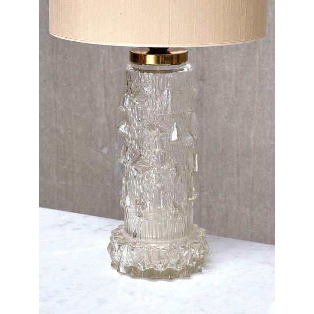 Cream Table Lamp in Glass and Silk by Henrik Blomqvist for Stilarmatur Tranås, Sweden, 1960s For Sale - Image 8 of 11