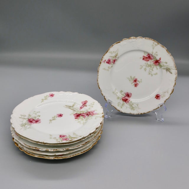 French Antique C. Ahrenfeldt Limoges Dessert Plates, Set of 6 — Late 19th Century French Porcelain For Sale - Image 3 of 11