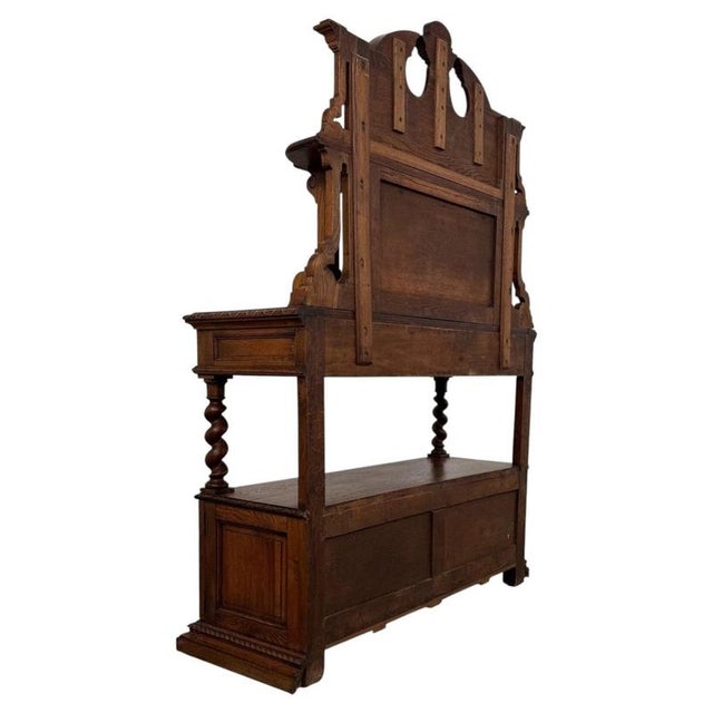 Antique English Golden Oak Sideboard with Barley Twist Supports, 1800s For Sale - Image 10 of 13