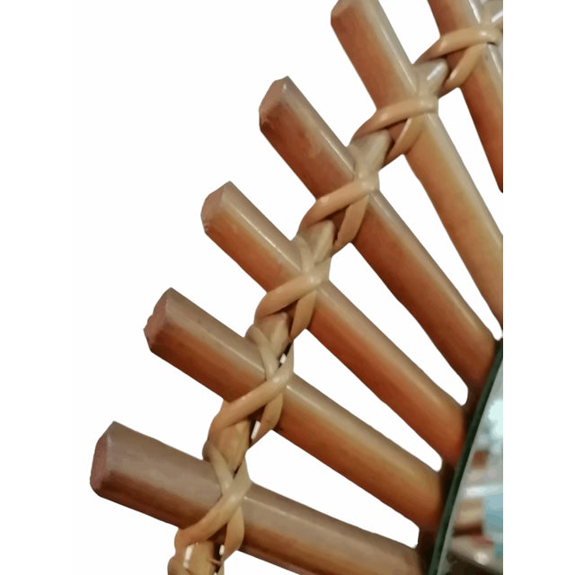 Oval Bamboo Wall Mirror by Olaf Von Bohr for Bonacina, 1960s For Sale - Image 3 of 4