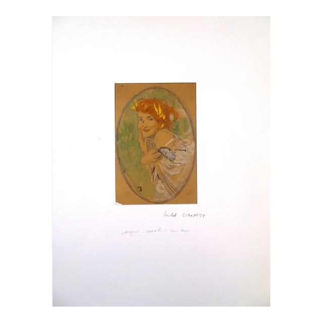 Woman Laughing - Original Pastel by Michel Simonidy - 1920s 1920s For Sale