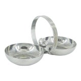 Period American Art Deco Chrome Nut Dish With Handle by Chase For Sale