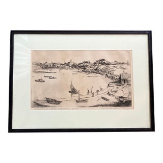 1930’s Original “Chatham Mass” “Cape Cod” Etching Signed & Dated Framed For Sale
