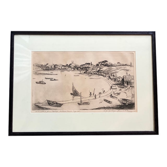 1930’s Original “Chatham Mass” “Cape Cod” Etching Signed & Dated Framed For Sale