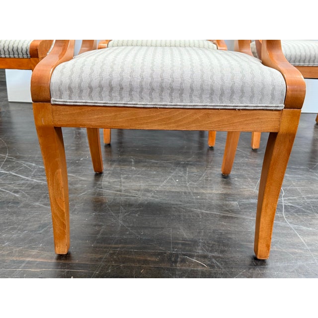 Brown Neoclassical Influenced Vintage Armchairs, Set of Four For Sale - Image 8 of 12