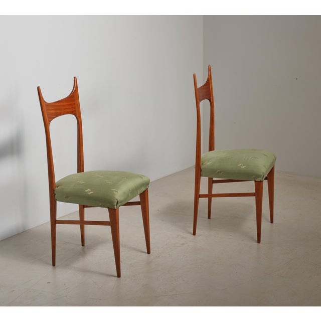 Wood Italian Side Chairs in Exotic Wood, 1950s, Set of 2 For Sale - Image 7 of 12