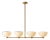 Modern Linear Chandelier 4 Light, Matte Off White Dome Pendant Light Brass Dining Room Fixture, Kitchen Island Lighting, Minimalist Light For Sale
