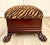 Brown Mid-Century Regency Revival Paw Foot Ottoman in Tiger Upholstery For Sale - Image 8 of 11